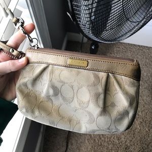 Cream Coach Clutch/Wristlet